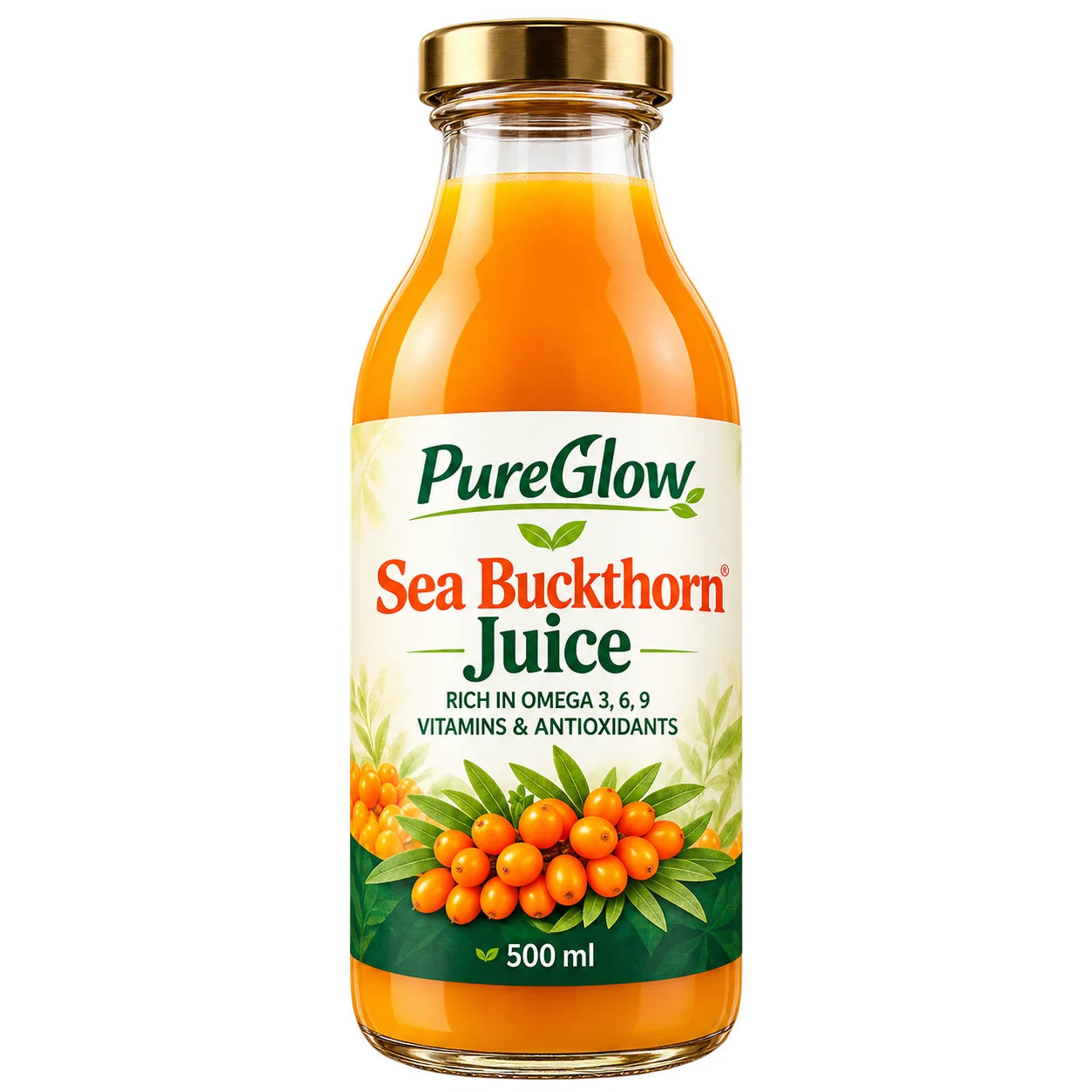 PureGlow Sea Buckthorn Juice bottle
